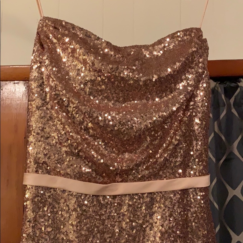 Rose Gold formal sequined dress